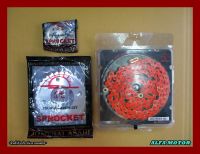 HONDA GROM125 MSX125 FRONT (13T) &amp; REAR (32T) SPROCKET &amp; CHAIN (420N) (120L) "ORANGE" SET #สเตอร์หน้า13ฟัน #สเตอร์หลัง32ฟัน #โซ่สีส้ม