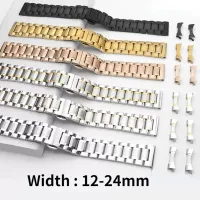 Curved End Watch Band Stainless Steel Strap 12mm 13mm 14mm 15mm 16mm 17mm 18mm 19mm 20mm 21mm 22mm 23mm 24mm Universal Wristband Straps