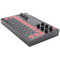 M9 Sound Card Audio Mixer Mixing Console Audio Adapter Live Broadcast Equipment Sound Card with Colorful Lights