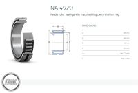 INK ลูกปืนเม็ดเข็ม NA 4920 NEEDLE ROLLER BEARING 100 X 140 X 40 MM.