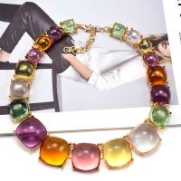 【DT】hot！ Fashion Transparent Resin Choker Necklace Jewelry Statement Collar Necklaces