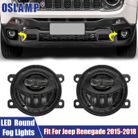 Q 2Pcs ไฟ Led รถ6000K 12V DC ด้านหน้ารถ LED Fog Light Fit สำหรับ Jeep Renegade 2015-2018รถอุปกรณ์เสริมไฟ