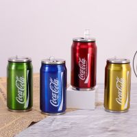 Creative Thermos Coke Shape 350/500ML Travel Student Cup Office Car Kettle Portable Stainless Steel Straw Drinking Coffee Cup