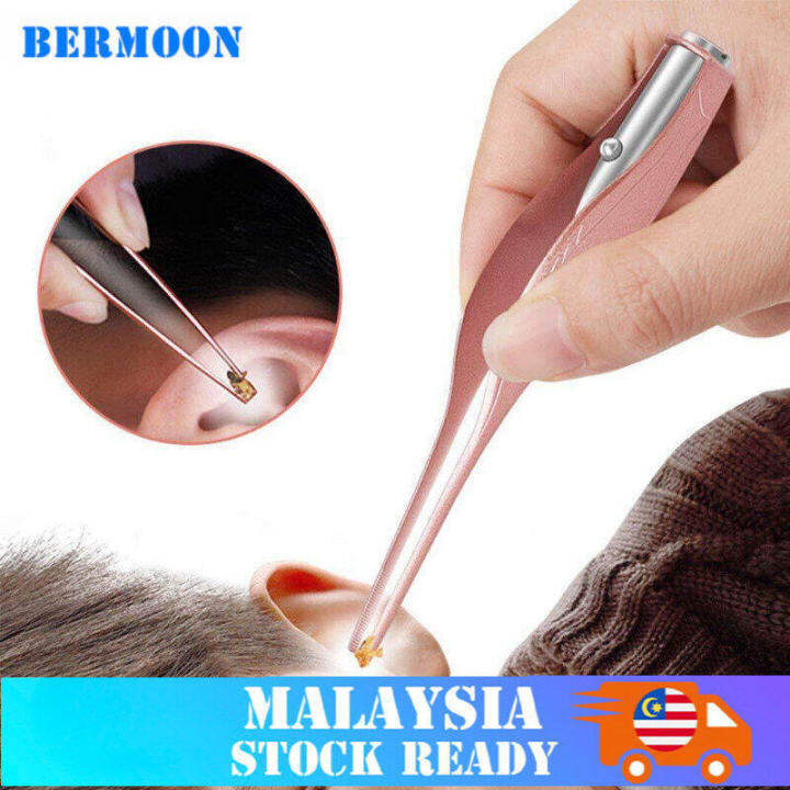 Bermoon Ear Cleaner LED Flashlight Earpick Ear Wax Removal Tweezer Lazada