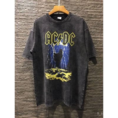 HG AC/DC THUNDERSTRUCK ARTWORK MUSIC BAND ROCK METAL ANGUS YOUNG BLACK T-SHIRT เสื้อวินเทจ วงดนตรีร็อค แบรนด์เอซีดีซี acdc เสื้อยืดคอกลม