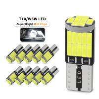 [ANYA Auto Parts] W5W Canbus 2/10x หลอดไฟ Led T10 LED 4014 SMD สำหรับตำแหน่งจอดรถไฟแผนที่ภายในการอ่านรูปทรงกลมสัญญาณป้ายทะเบียนรถ