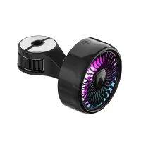 เครื่องใช้ไฟฟ้ารถพัดลมสามสปีดไฟส่องหลังระบายอากาศพัดลม USB สีดำดำ