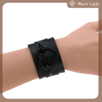 Warm Light สายรัดข้อมือหนังรูปหัวใจแบบกอธิคปลอกแขนสไตล์พังค์เครื่องประดับคอสเพลย์สำหรับทั้งชายและหญิง