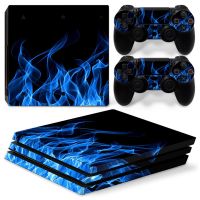 [Enjoy the small store] 0595 Fire PS4 PRO ฝาครอบรูปลอกสติ๊กเกอร์สกินสำหรับ Ps4โปรคอนโซลและไวนิล2ผิวตัวควบคุม