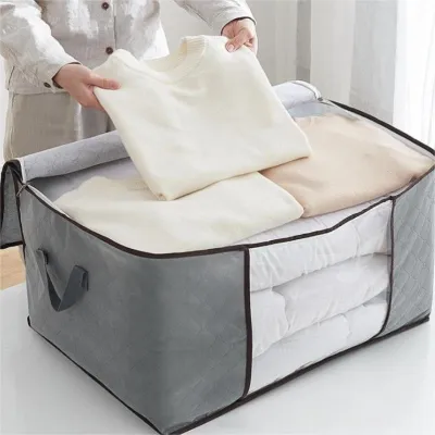 Clothes Storage Bins Foldable Closet Organizer Storage Containers with Durable Handles Thick Fabric for Clothing Blanket Comfo