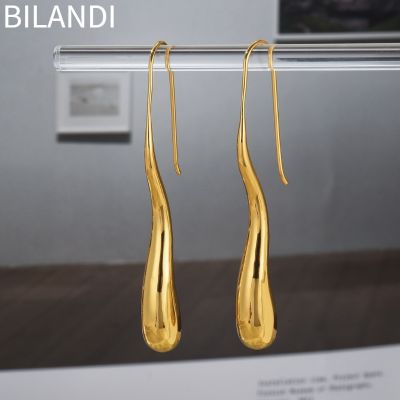 Bilandi Fashion Jewelry Water Drop Earrings Hook Female European and American Style High Quality Copper Metal Earrings For Women