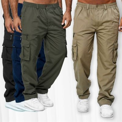 Men Casual Cargo Pants Sport Jogging Pants Man Loose Multi-Pocket Trousers Gym Training Pants Hip Pop Jogger Pants Men Clothes