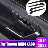 สำหรับ Toyota RAV4 XA50 2019 2020 2021 2022 2023 RAV 4 Hybrid ที่จับประตูด้านในกรอบ Strip ตกแต่งฝาครอบ Trim อุปกรณ์เสริม