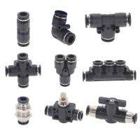 Pneumatic Fitting Black Tube Connector Fittings Air Quick Water Pipe Push In Hose Quick Couping 4mm 6mm 8mm 10mm 12mm