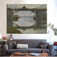 ศิลปะพิมพ์บนผ้าใบ Claude Monet Bridge ที่ Argenteuil ภูมิทัศน์แบบอิมเพรสชันนิซึมภาพวาดนามธรรมภาพแคนวาสลายผนังสำหรับห้องนั่งเล่น1ชิ้นภายในกรอบหรือไร้กรอบ