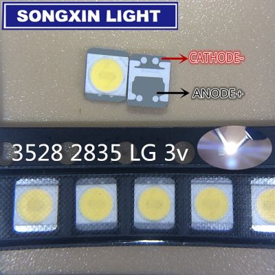 XIASONGXIN LIGHT 50pcs For LG 3v LED Backlight 1210 3528 2835 1W 100LM Cool white LCD Backlight for TV TV Application Electrical Circuitry Parts