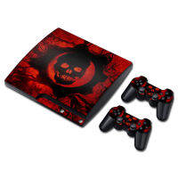 Red Skull เกมคอนโซลและคอนโทรลเลอร์รูปลอกสติกเกอร์ผิวไวนิลสำหรับ PS3 Slim TN-P3Slim-1008-yrumrudang