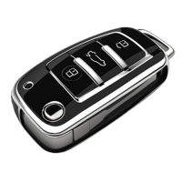 New Soft TPU Car Flip Key Shell Fob สำหรับ Audi A1 A3 A6 A6L Q2 Q3 Q7 TTS R8 S6 RS3 Protector พวงกุญแจอุปกรณ์เสริมอัตโนมัติ