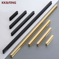 KK&amp;FING 1 PC American Simple Black Aluminum Alloy Kitchen Cabinet Door Knobs and Handles Drawer Pulls Furniture Handle Hardware Door Hardware Locks