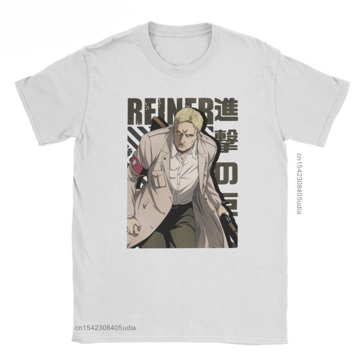 เสื้อยืดผู้ชายลายผ่าพิภพไททันโจมตีผ่าพิภพไททัน-reiner