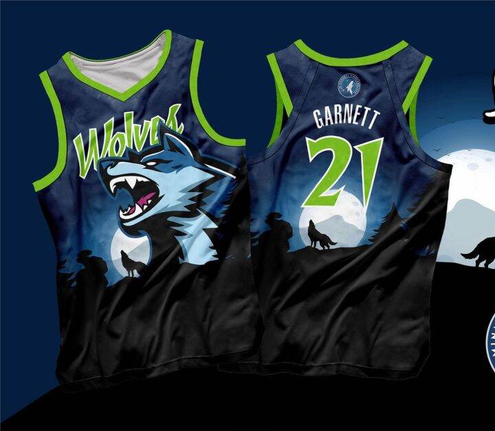 WOLVES 02 NEW GARNETT BASKETBALL JERSEY FREE CUSTOMIZE NAME AND NUMBER ...