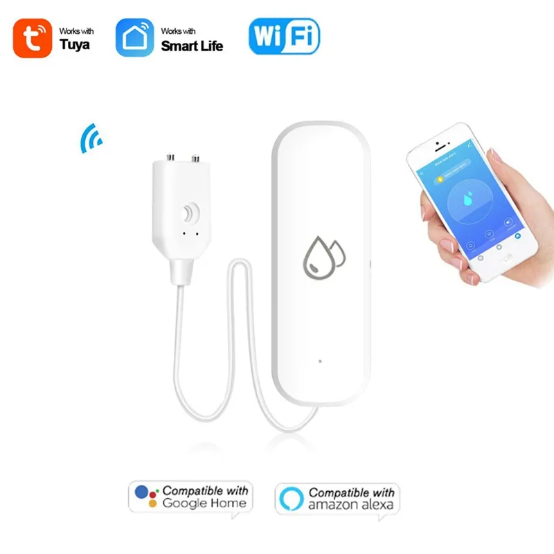 Tuya Smart Life APP WIFI Water Leak Sensor Detector Wireless Home Alarm  Security