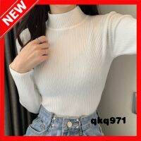 qkq971 High-Neck Bottoming Shirt, New Slim Fit, Tight-Fitting Top, Thin, Versatile, Long-Sleeved Knitted Sweater