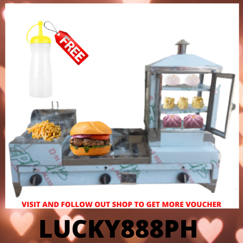 DEEP FRYER, BURGER GRIDDLE METAL HOT PLATE AND SIOPAO SIOMAI STEAMER
