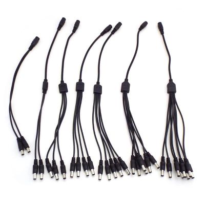 1 Female to 2 3 4 5 6 8 way Male DC connector Power Supply Splitter Plug adapter Cable cord 5.5x2.1mm for Led strip light cctv c  Wires Leads Adapters