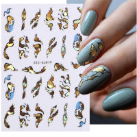 Geometric Lines Nails Stickers Gold Bronzing Slider Design Abstract Fun Summer And Autumn Nail Foils Decoration LASTZSJ019