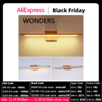 Nordic 55cm Solid wood LED mirror wall lamps for bathroom dresser home decoration for bedside bedroom wall Light with switch