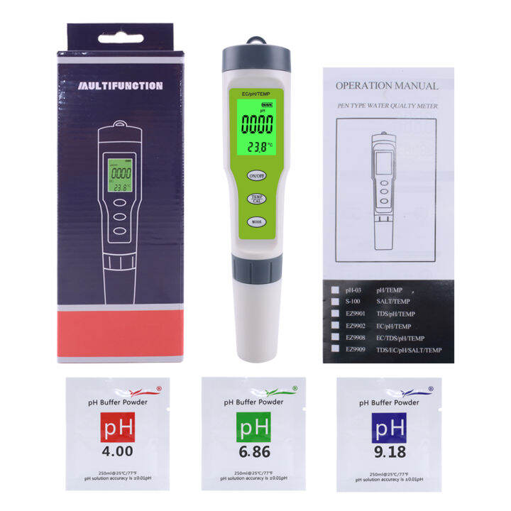 Yieryi TDS PH Meter 4 in 1 PH/TDS/EC/Temperature Meter Digital Water