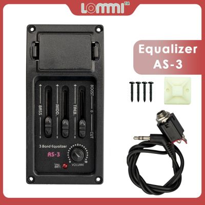 LOMMI กีตาร์ Pickup 3สายคาดแบบทำให้เท่ากันเบส/มิดดี/เทรb AS-3แอมพลิฟายเออร์รถกระบะพีโซจูนเนอร์สำหรับกีตาร์อะคูสติก