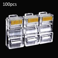 100pcs RJ45 RJ-45 Ethernet Cables Module Plug Network Connector for UTP Cat5 Cat5e Network Cable Crystal Heads connector 8P8C Cables