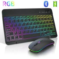 Keyboard For Tablet Android iOS Windows Wireless Mouse Keyboard Bluetooth-compatible Rainbow Backlit Keyboard For iPad Phone