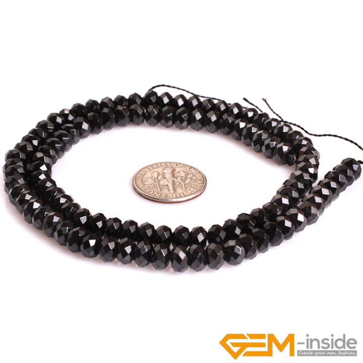 aaa-grade-rondelle-spacer-genuine-black-spinels-precious-stone-beads-natural-stone-beads-for-jewelry-making-strand-15-wholesale