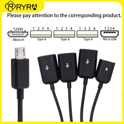 RYRA USB 4 In 1,2.0สายอะแดปเตอร์แปลงไฟพร้อมฮับ OTG ฮับไมโคร Usb แท่นวางอุปกรณ์ชาร์จ Usb สำหรับพีซีแอนดรอยด์โทรศัพท์มือถือแท็บเล็ต Feona ใหม่
