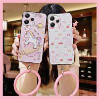 youth soft case Phone Case For Redmi12 4G ring cute Anti-knock Waterproof solid color Back Cover personality creative