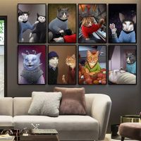 Funny Star Trek Cats Poster Canvas Painting Abstract Space Animal Posters and Prints Wall Art Pictures Home Living Room Decor Wall Décor