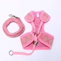 Dog Harness and Leash Set designer Walking Tool Walking Lead Accessories Cat Vest Pug Leash Supplies ZY1012