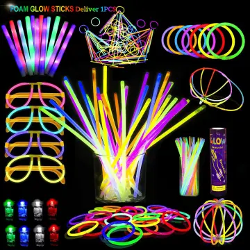 6/12pcs Glow Sticks Party Pack, Glow Necklaces & Bracelets, Light Up Pop Tubes, Glow in Dark Party Favor Supplies Decoration for Halloween
