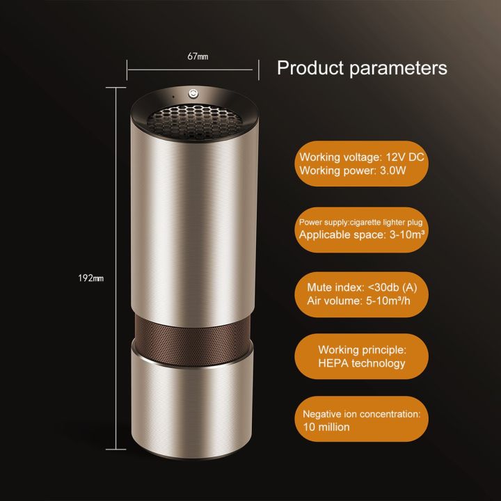 carcool-เครื่องฟอกอากาศขนาดเล็กในรถยนต์12v-เครื่องฟอกอากาศไอออนประจุลบทำความสะอาดกำจัดกลิ่น-pm2-5สำหรับรถยนต์บ้านสำนักงาน