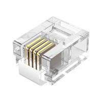 100Pcs โทรศัพท์ตัวเชื่อมต่อ High Fidelity Stable Transmission โปร่งใส RJ11 6P4C Modular Cable สำหรับแฟกซ์เครื่อง Modular คริสตัลหัว