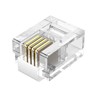 ขนาดใหญ่100Pcs ตัวเชื่อมต่อโทรศัพท์ High Fidelity Stable Transmission RJ11โปร่งใส6P4C Modular หัวสายสำหรับเครื่องแฟกซ์100Pcs โทรศัพท์ที่ยอดเยี่ยม