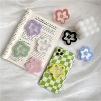 Glossy Transparent Color Flower Foldable Elastic Grip Tok Socket Mobile Phone Holder Ring Talk Support Griptok Universal