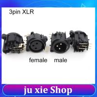 JuXie store 3Pin XLR Male Female Audio Panel Mount Chassis Connector 3 Poles XLR power Plug Socket Microphone Speaker Soldering Adapter A1