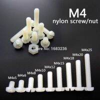 50pcs White Plastic Nylon M4 Round Pan Phillips Head Screw Bolt Hex Nut