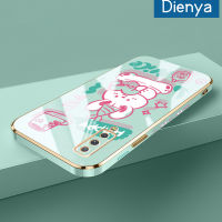 Dienya เคสปลอกสำหรับ Samsung A7 2018ลายการ์ตูนน่ารักดีโชคดีแบบใหม่กรอบสี่เหลี่ยมชุบซิลิก้าเจลนิ่มกันกระแทกเคสมือถือรวมเลนส์กล้องถ่ายรูปฝาครอบป้องกัน