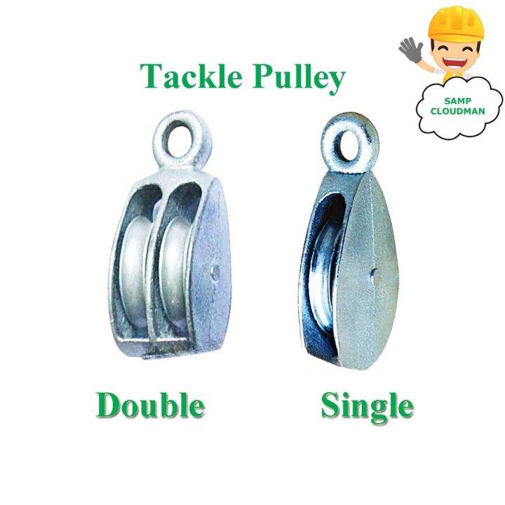 Tackle Pulley Wheel Steel Galvanized Roller Single Double Small Metal