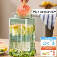 3.5L Cold Kettle with Faucet Funny Sticker Large Capacity Water Jug Juice Milk Drinks Fridge Beverage Dispenser Kitchen Supplies